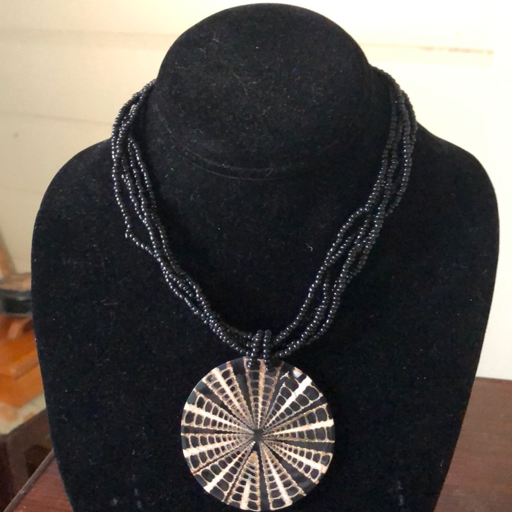 Black beaded necklace